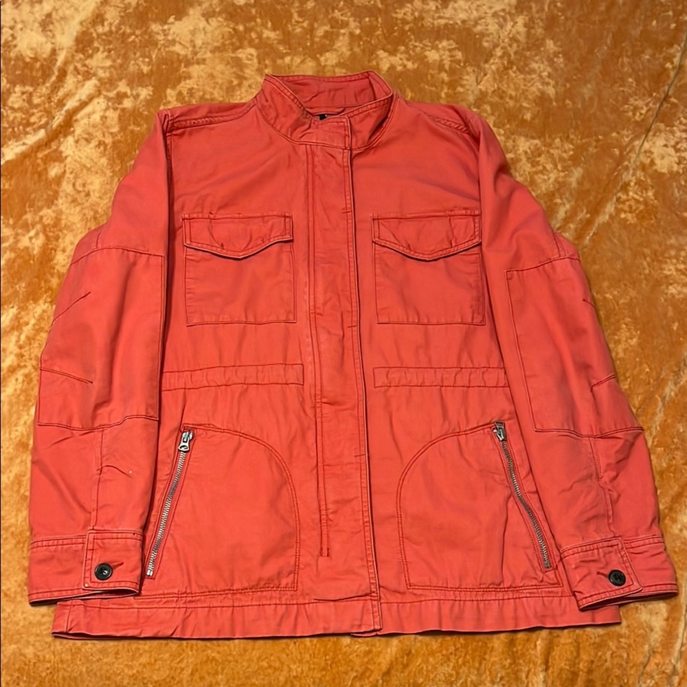 GAP Red Utility Jacket with Adjustable Cuffs and Sturdy Material
